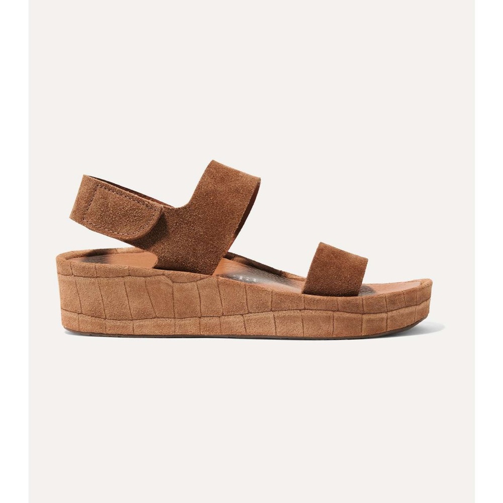 Pedro García Jouri Platform Brown Suede Lug Wedge Sandals Size 39.5